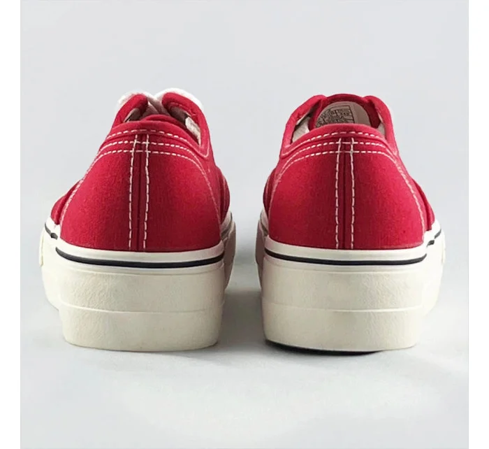 Červené šnurovacie tenisky s vyššou podrážkou (AW020304)