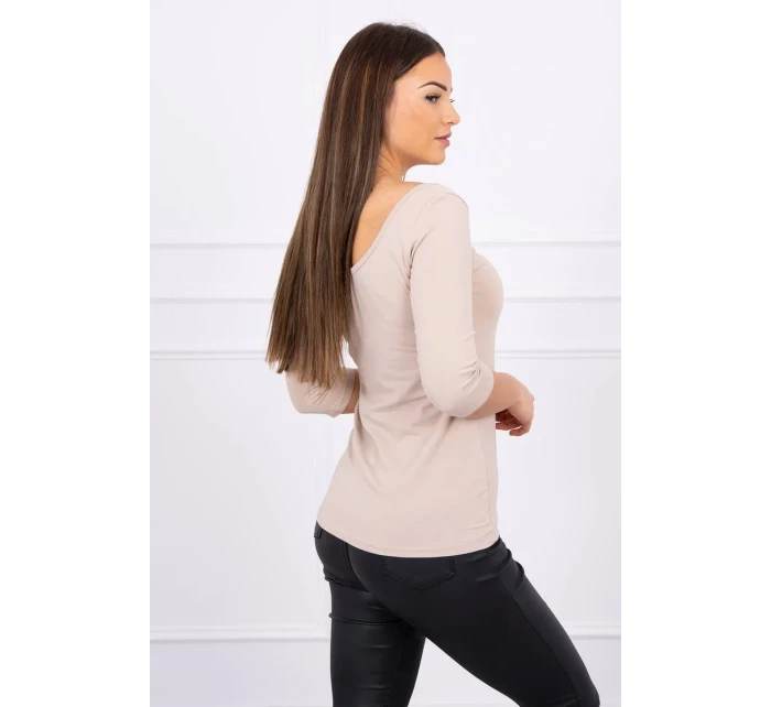 Halenka s kulatým výstřihem béžová Halenka s kulatým výstřihem béžová