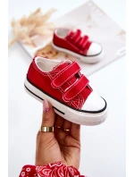 Dziecięce Trampki Na Rzepy Czerwone Bernie Dziecięce Trampki Na Rzepy Czerwone Bernie