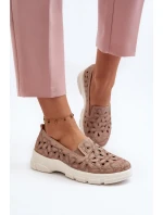 Ażurowe Półbuty Damskie Różowe Emilei Ażurowe Półbuty Damskie Różowe Emilei