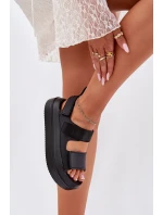 Dámské sandály na platformě se suchým zipem černé model 21696219 - Boto