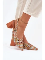 Sandały Z Plecionką Na Słupku Multikolor Ebina