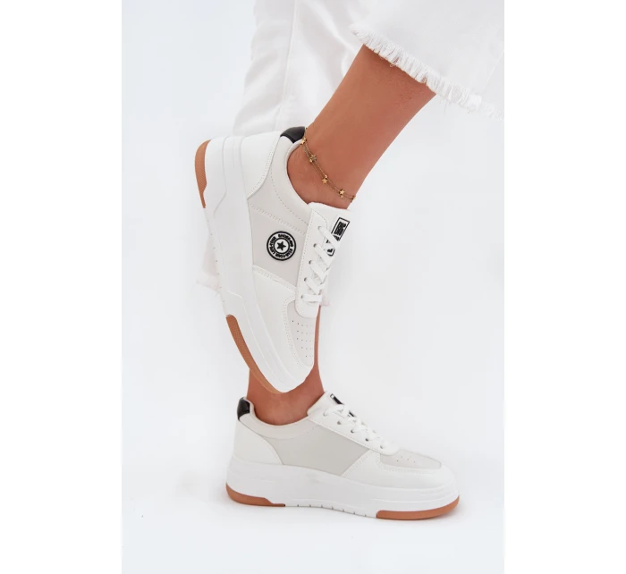 Sneakersy Damskie Na Platformie Big Star RR274572 HI-POLY SYSTEM Białe Sneakersy Damskie Na Platformie Big Star RR274572 HI-POLY SYSTEM Białe