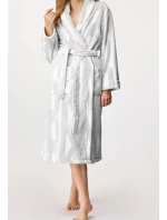 Dámsky župan YI2522605F biela/sivá - DKNY