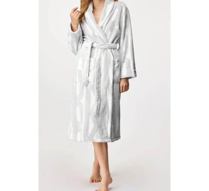 Dámsky župan YI2522605F biela/sivá - DKNY