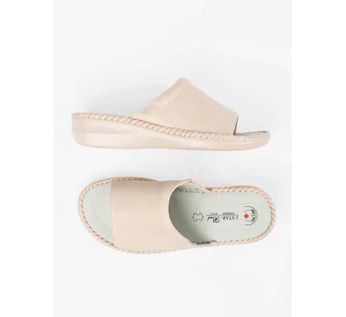 Originálne dámske papuče Jasnobeżowy Flat Heeled Originálne dámske papuče Jasnobeżowy Flat Heeled