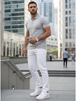 Pánska svetlosivá polokošeľa FashionStreet PX0597