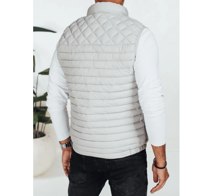 Pánská prošívaná vesta světle šedá model 21991556 - Dstreet