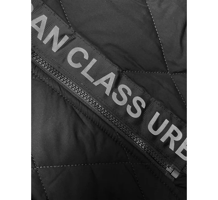 Černá dámská prošívaná vesta s ozdobnou páskou model 18973594 - J.STYLE Černá dámská prošívaná vesta s ozdobnou páskou model 18973594 - J.STYLE