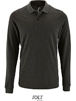 SOL'S Perfect LSL Men Pánske polo s dlhým rukávom z piké 25.2087 charcoal melange SOL'S Perfect LSL Men Pánske polo s dlhým rukávom z piké 25.2087 charcoal melange