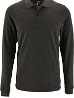 SOL'S Perfect LSL Men Pánske polo s dlhým rukávom z piké 25.2087 charcoal melange
