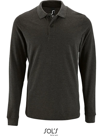 SOL'S Perfect LSL Men Pánske polo s dlhým rukávom z piké 25.2087 charcoal melange SOL'S Perfect LSL Men Pánske polo s dlhým rukávom z piké 25.2087 charcoal melange