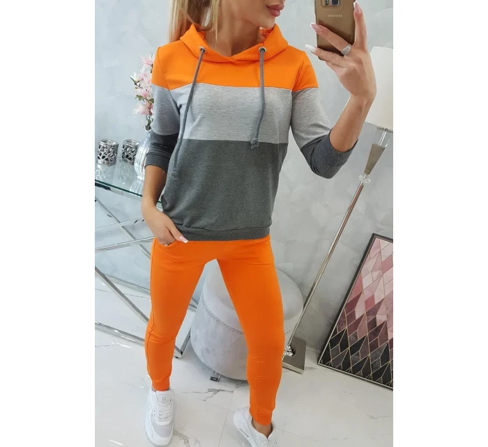 Oranžová+sivá farebná pruhovaná sada