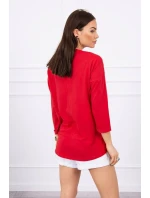 Americká dievčenská grafická blúzka červená S/M - L/XL