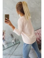 Blúzka s 3D grafikou Watch powder pink