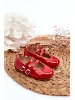 Lakierowane Balerinki Dziecięce Z Paseczkami Czerwone Margenis Lakierowane Balerinki Dziecięce Z Paseczkami Czerwone Margenis