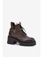 Dámske členkové topánky so zdobeným pásikom Zazoo - čokoládové Dámske členkové topánky so zdobeným pásikom Zazoo - čokoládové