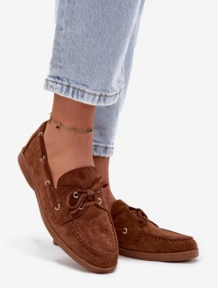 Dámske šnurovacie mokasíny Calivra - camel