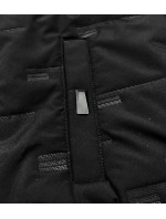 Čierna pánska bunda s refiéfnym vzorom (5M3116-392)