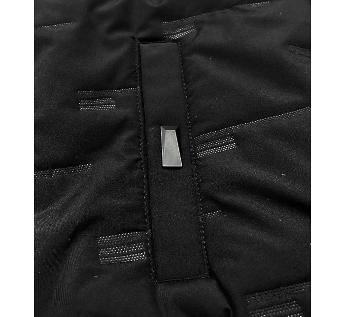 Černá pánská bunda s refiéfním vzorem (5M3116-392)