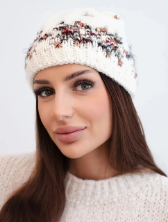 Dámská zimní vlněná čepice s ozdobnými krystalky K399 černá