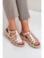 Kožené dámské sandály Zazoo model 21682184 zlaté - Boto