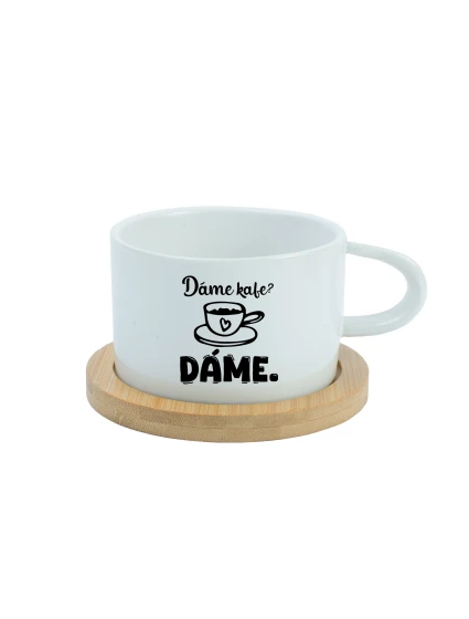 DÁME KAFE? DÁME. - bílý hrníček makronka 200 ml
