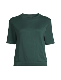 CASALL Bezšvové tričko s rebrovanými rukávmi v zelenej farbe