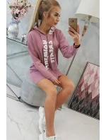 Oversize šaty s kapucí tmavě růžové Oversize šaty s kapucí tmavě růžové