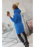 Zateplená halenka s delšími zády chrpově modrá Zateplená halenka s delšími zády chrpově modrá