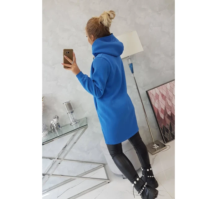 Zateplená halenka s delšími zády chrpově modrá Zateplená halenka s delšími zády chrpově modrá