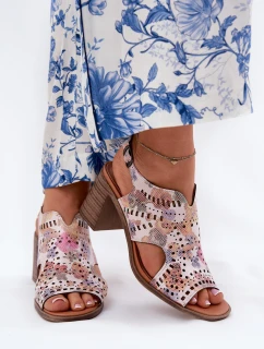 Dámské Sandály S Vzory Na Podpatku Multikolor model 21691817 - Boto