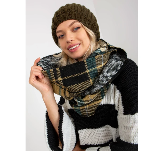 Tunelová šála AT KM model 17833745 černá a béžová - FPrice