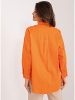 Oranžové bavlnené dámske tričko s vreckom