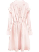 Bavlněné dámské šaty v pudrově růžové barvě s výšivkou model 7274552 - MADE IN ITALY Bavlněné dámské šaty v pudrově růžové barvě s výšivkou model 7274552 - MADE IN ITALY