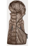 Dámska vesta v karamelovej farbe s odnímateľnou kapucňou S'West (B8231-101)