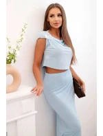 Dámský komplet s sponou a sukní modrý model 21043824 - K-Fashion Dámský komplet s sponou a sukní modrý model 21043824 - K-Fashion