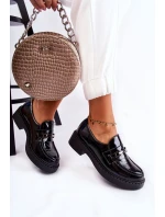 Lakierowane Półbuty Ze Srebrną Ozdobą Czarne Lemar Hestill