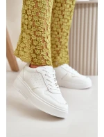 Dámské Tenisky Na Platformě S Dekorativním Šněrováním Bílé model 21667752 - Boto