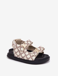 Dětské Sandály Na Suchý Zip Se Zlatými Béžové model 21701218 - Boto