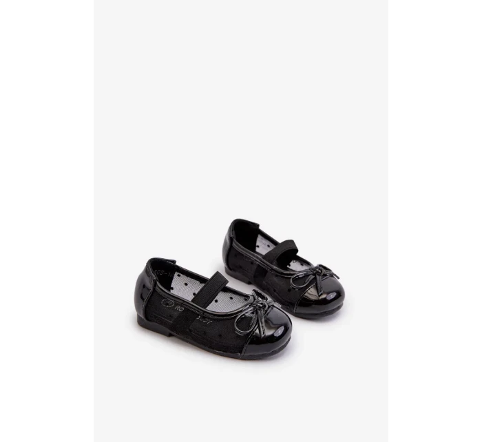 Detské balerínky s mašľou, čierne Jellema