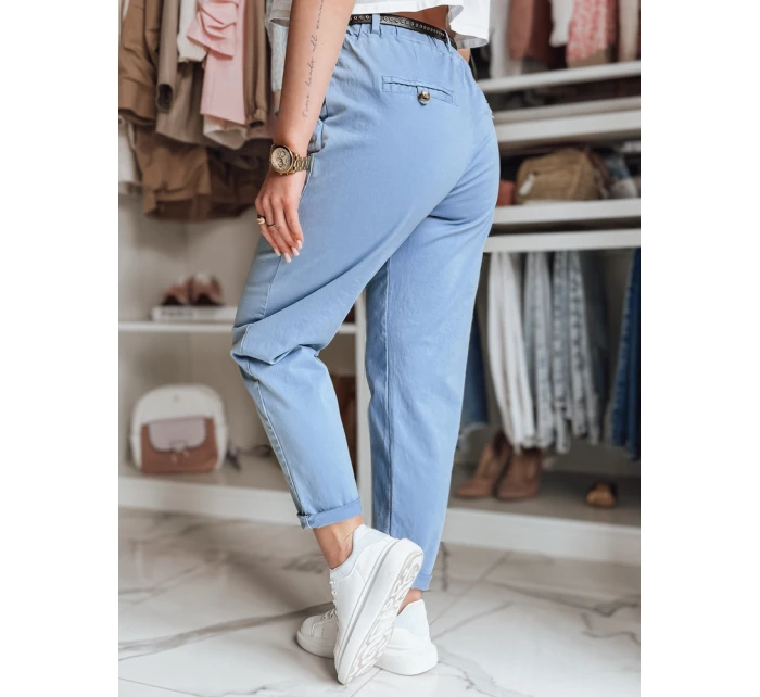 Dámské kalhoty chinos s páskem modré Dstreet model 21986512 - FashionStreet