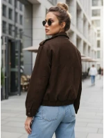 FashionStreet dámska semišová bomber bunda v čokoládovej farbe TY5571 FashionStreet dámska semišová bomber bunda v čokoládovej farbe TY5571