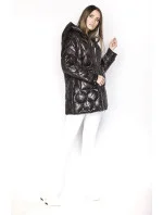 Čierna dámska bunda s ozdobným prešívaním (AG1-J9086) Čierna dámska bunda s ozdobným prešívaním (AG1-J9086)