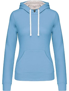 K 465 Dámská mikina s kontrastní kapucí model 22509585 sky blue/white - Kariban