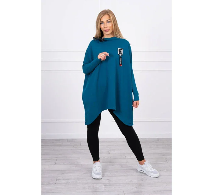 Oversize mikina s asymetrickými bokmi námornícka modrá