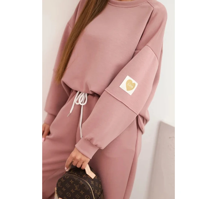 Dámsky maslový set s voľnou mikinou a nohavicami LOVE khaki Dámsky maslový set s voľnou mikinou a nohavicami LOVE khaki