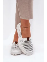 Ażurowe Baleriny Ze Skóry Naturalnej Vinceza 95336 Białe