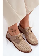 Kožené dámské elegantní šněrovací polobotky model 22136712 - Zazoo