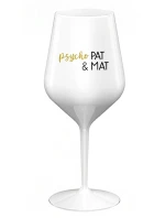 PSYCHO PAT&MAT - biely nerozbitný pohár na víno 470 ml PSYCHO PAT&MAT - biely nerozbitný pohár na víno 470 ml